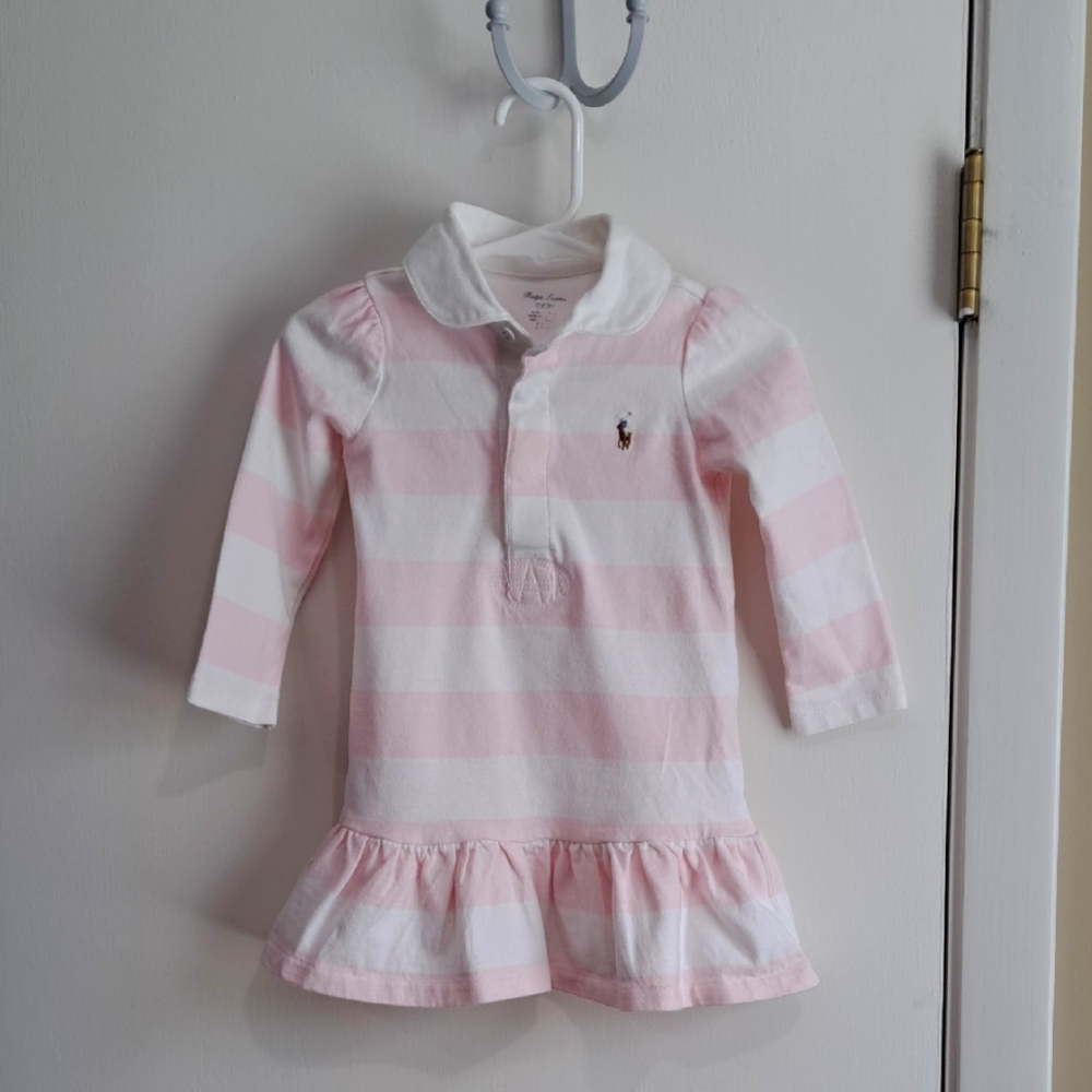 Ralph Lauren Pink Striped Girls Dress